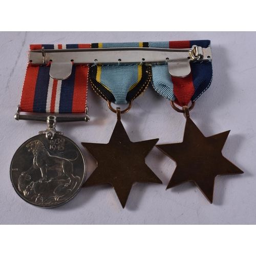 1020 - Mounted WW2 RAF Medals inc. Original Air Crew Europe and 1939-45 Star. (3)
