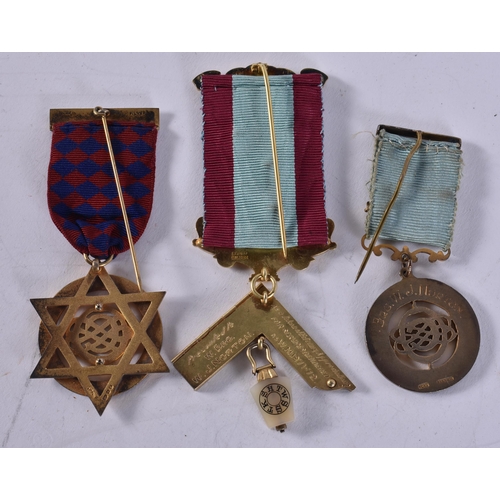 1028 - 3 x Sterling Silver Masonic Jewels Inc. Melita Chapter, Perseverance Lodge Etc. 91 grams. (3)