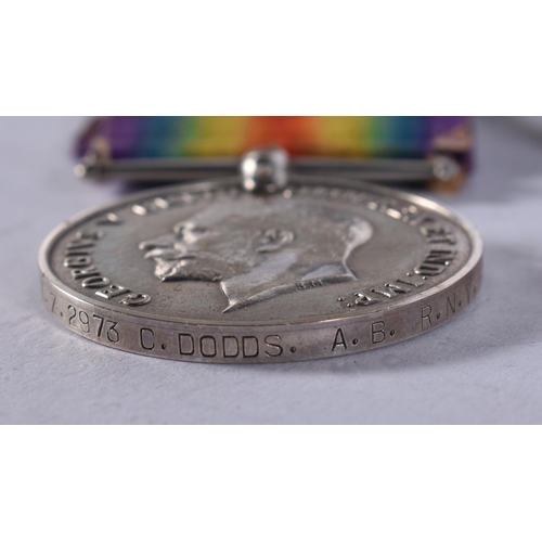1031 - WW1 1914-15 Star Trio TZ2973 C.DODDS A.B.R.N.V.R. (3)