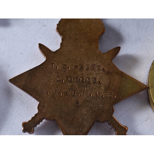 1031 - WW1 1914-15 Star Trio TZ2973 C.DODDS A.B.R.N.V.R. (3)