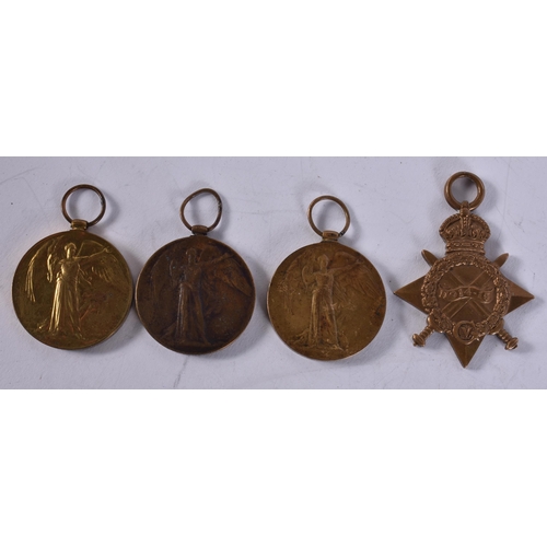 1032 - 4 x WW1 Medals Inc. 1914-15 Star, Victory Medal Etc. RN, RMLI, RFA. (4)