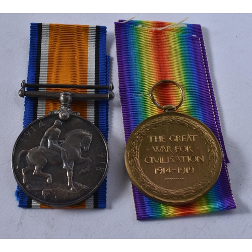 1035 - WW1 Medal Pair 55784 Pte. E.B. Wade. MGC.