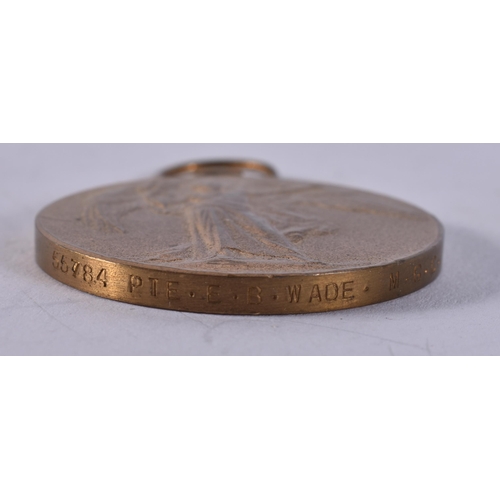 1035 - WW1 Medal Pair 55784 Pte. E.B. Wade. MGC.