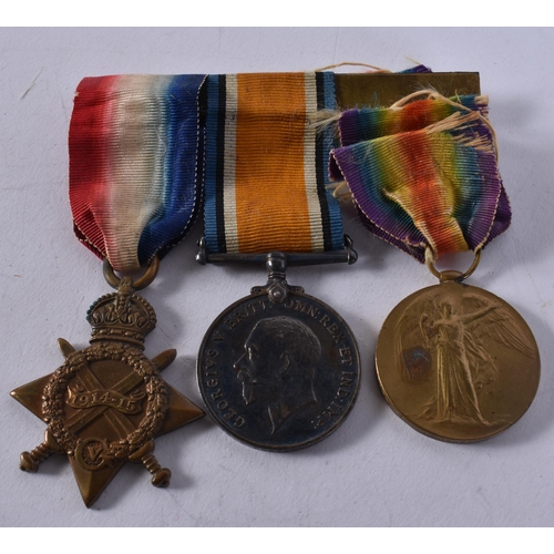 1048 - WW1 1914-15 Star Trio Named- 5174 Pte W. Fosbeary E. Kent Regt. (3)