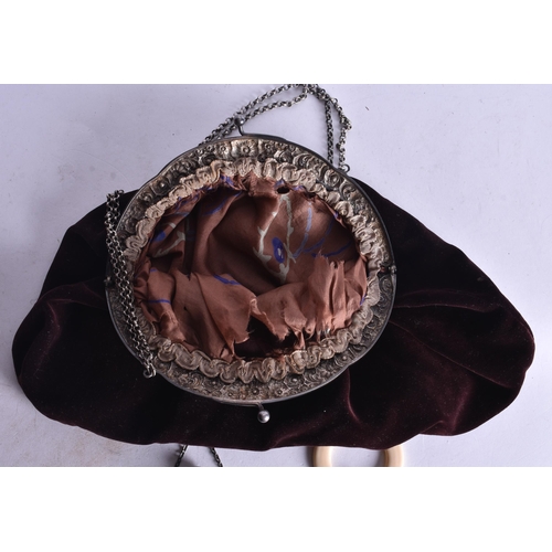 1137 - A SILVER SCENT BOTTLE together with a silver teething ring & ladies purse. Silver 33 grams. (3)