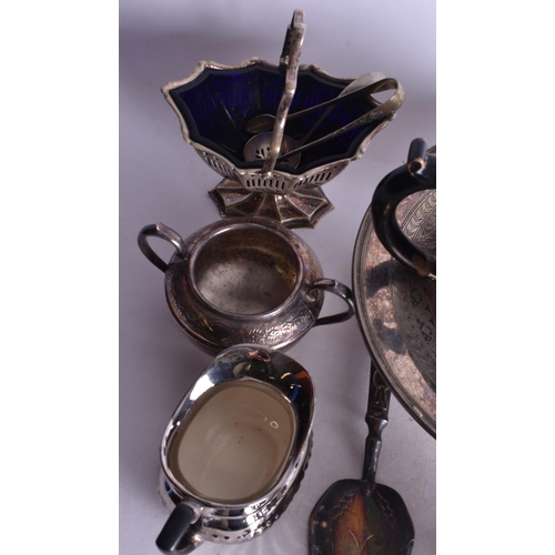 1151 - A BOX OF SILVER PLATED WARES. (qty)