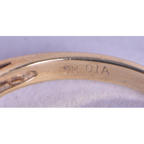 1161 - 9ct gold amethyst diamond cocktail ring (2.8g). M.