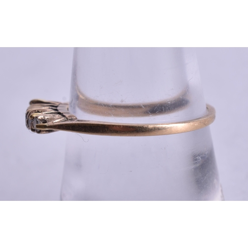 1169 - 9ct gold diamond five-stone ring (1.2g). N.