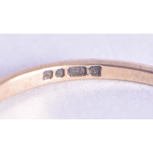 1169 - 9ct gold diamond five-stone ring (1.2g). N.