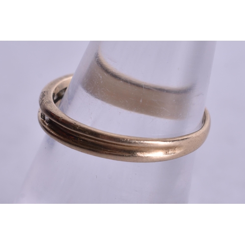 1174 - 9ct gold diamond channel set half eternity ring (1.2g). I 1/2.