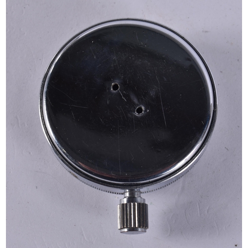 1200 - A BLACK DIAL WATCH. Working. 5.25 cm wide.