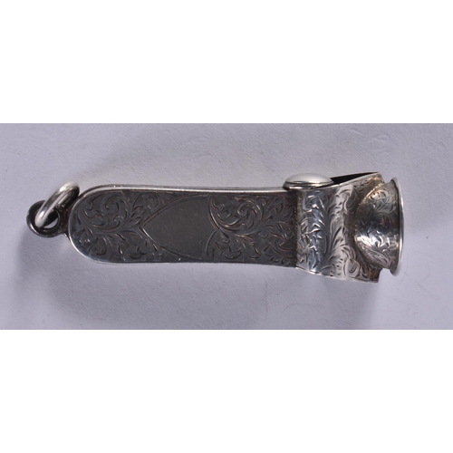 1220 - AN ANTIQUE SILVER CHEROOT CUTTER. 25.2 grams. 6.5 cm long.