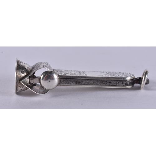 1220 - AN ANTIQUE SILVER CHEROOT CUTTER. 25.2 grams. 6.5 cm long.
