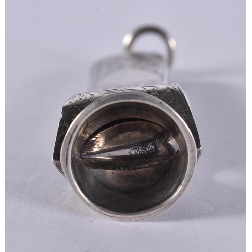 1220 - AN ANTIQUE SILVER CHEROOT CUTTER. 25.2 grams. 6.5 cm long.