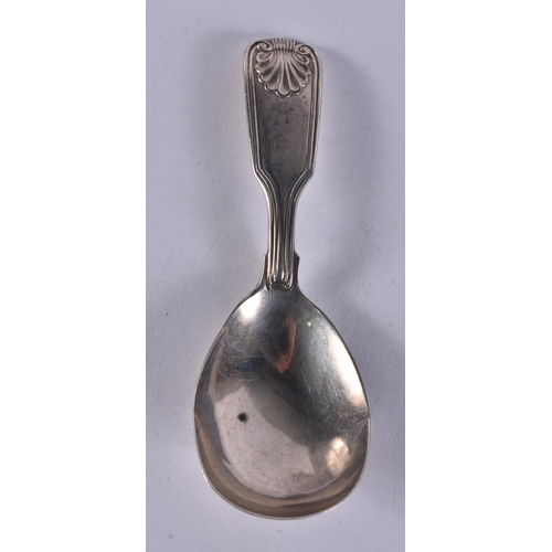 1230 - A VICTORIAN SILVER CADDY SPOON. London 1877. 18.4 grams. 10.25 cm long.
