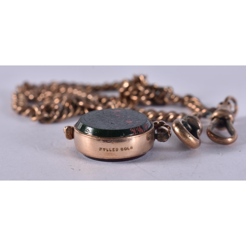 1247 - A ROLLED GOLD WATCH CHAIN. 19.9 grams. 35 cm long.