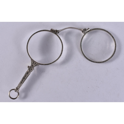 1262 - A PAIR OF LORGNETTES. 10 cm x 6 cm extended.