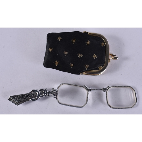 1263 - A PAIR OF ART DECO LORGNETTES. 8 cm x 6 cm.