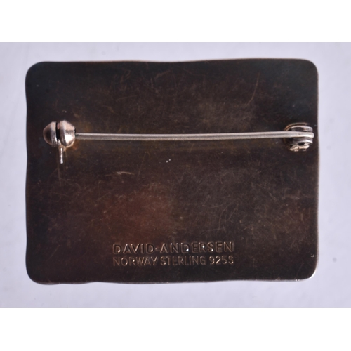 1354 - A DAVID ANDERSEN STERLING SILVER AND ENAMEL BROOCH. Stamped David Anderson Norway Sterling 15.7 gram... 