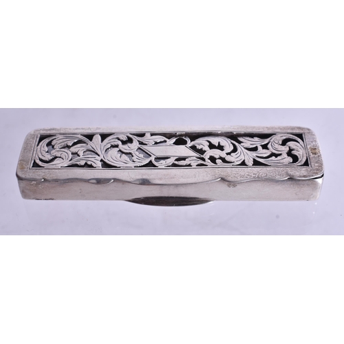 1356 - AN ANTIQUE SILVER BOX. 18 grams. 7 cm x 2 cm.