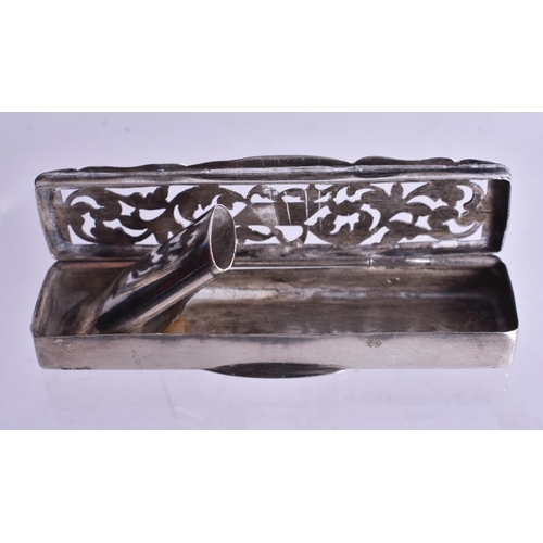 1356 - AN ANTIQUE SILVER BOX. 18 grams. 7 cm x 2 cm.