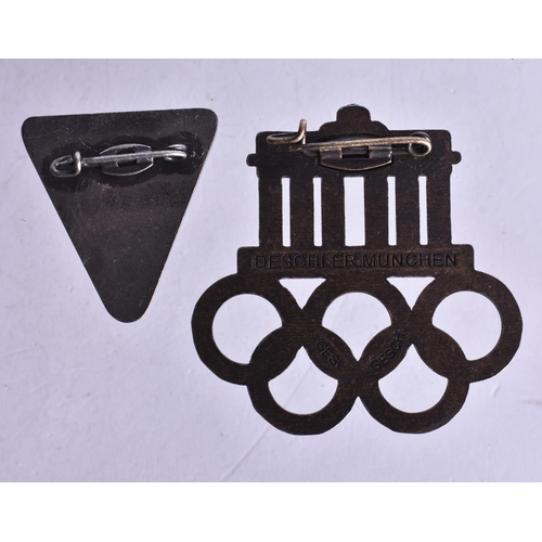 1361 - TWO ENAMELLED BADGES. 23 grams. 5 cm x 5 cm.