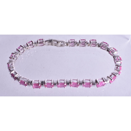 1364 - A SILVER GEM SET LINE BRACELET. 16 grams. 18 cm long.