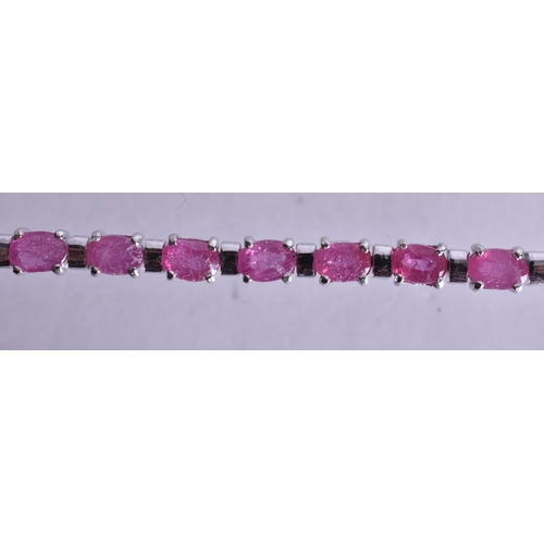 1364 - A SILVER GEM SET LINE BRACELET. 16 grams. 18 cm long.