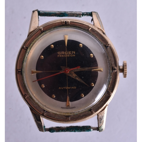 1376 - A GRUEN AUTOMATIC WRISTWATCH. Running. 3.5 cm wide.