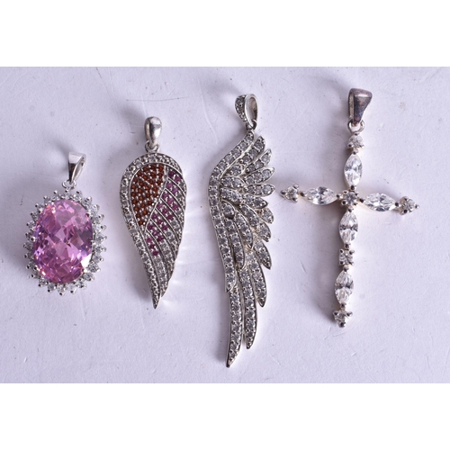 1418 - Collection of Sterling Silver Gemstone Pendants inc. Clear Gemstone x 12 (56g).