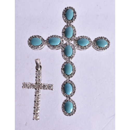 1422 - Collection of Sterling Silver Pendants inc. Stone Set, Cross x 12 (44g).