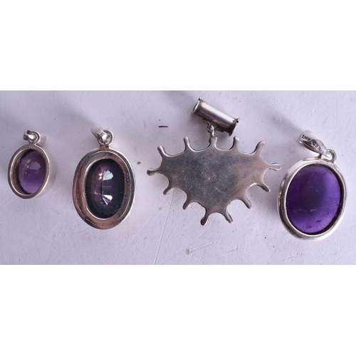 1424 - Collection of Sterling Silver Gemstone Pendants inc. Mystic Topaz x 7 (85g).