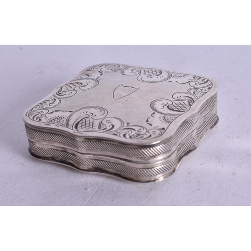 1481 - A Continental Silver Snuff Box.  Dutch Marks.  5cm x 4.9cm x 1.6cm, weight 26.6g