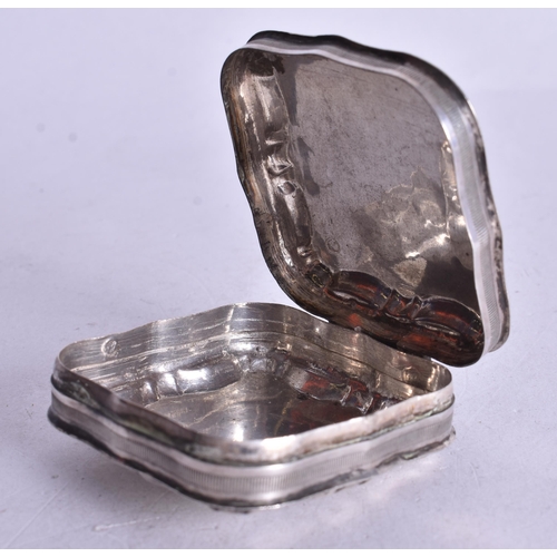 1482 - A Continental Silver Snuff Box.  Dutch Marks.  5cm x 5cm x 2.2cm, weight 27.8g