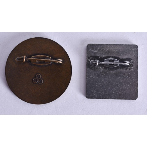 1534 - Two German Enamel Badges.  Largest 3.5cm x 3.5cm (2)