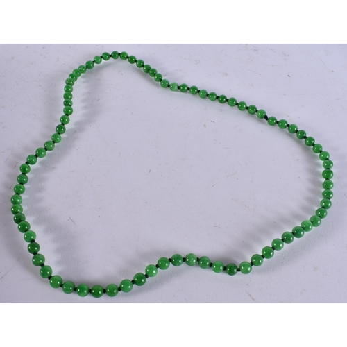 1566 - A Hardstone Bead Necklace.  Bead Size 7mm, 72cm long, weight 65g