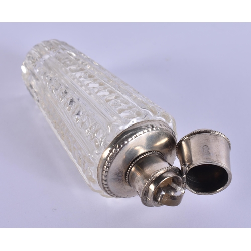 1570 - An 18 Carat Gold Topped Scent Bottle in a Fitted Case.  Dutch Marks.  Bottle 8.9cm x 3cm, weight 44g