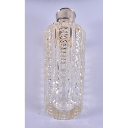 1570 - An 18 Carat Gold Topped Scent Bottle in a Fitted Case.  Dutch Marks.  Bottle 8.9cm x 3cm, weight 44g