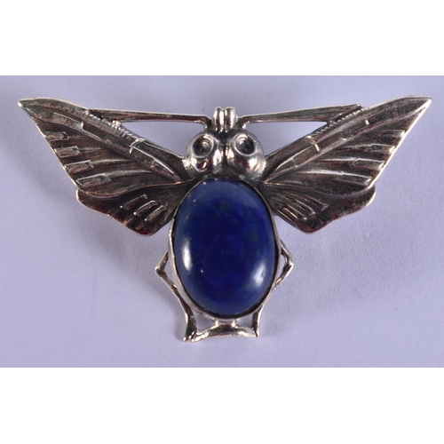 1579 - A Sterling Silver and Hardstone Bug Brooch.  4.3cm x 2.6cm, weight 6.9g