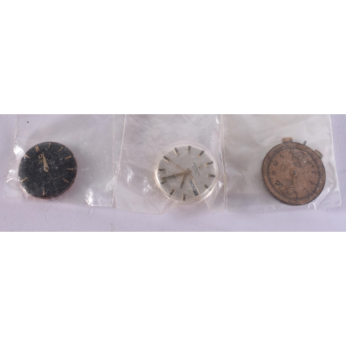 1634 - Three Omega Watch Movements.  Not working, Largest 3.1cm diameter