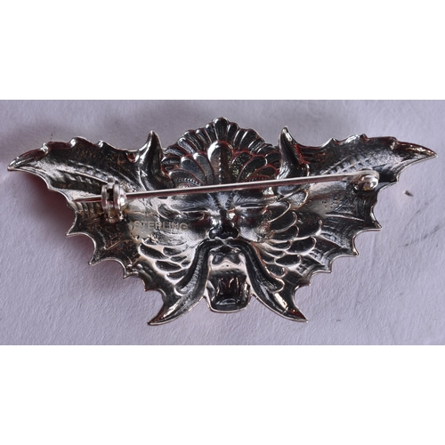 1658 - A Sterling Silver Devil Brooch.  5.4cm x 2.7cm, weight 8.6g