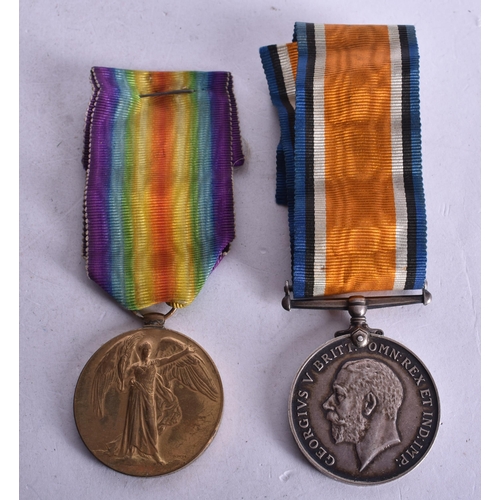 1717 - WW1 Medal Pair Named- 85383 Pte J. Walker MGC (2)