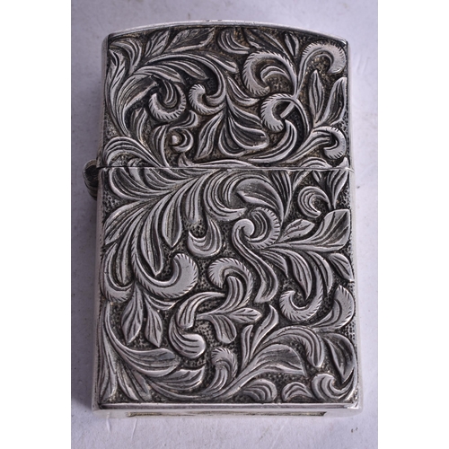 1732 - A Silver Cased Lighter.  Chinese Marks AB 990.  5.9cm x 3.9cm x 1.6cm, weight 79.1g