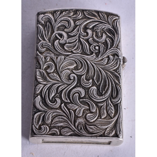 1732 - A Silver Cased Lighter.  Chinese Marks AB 990.  5.9cm x 3.9cm x 1.6cm, weight 79.1g