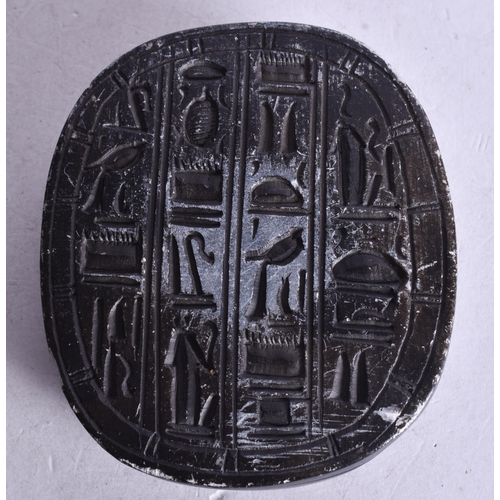 1743 - A Carved Hardstone Scarab Seal.  8cm x 6.9cm x 2.4cm