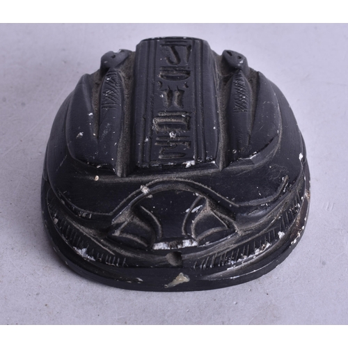 1743 - A Carved Hardstone Scarab Seal.  8cm x 6.9cm x 2.4cm