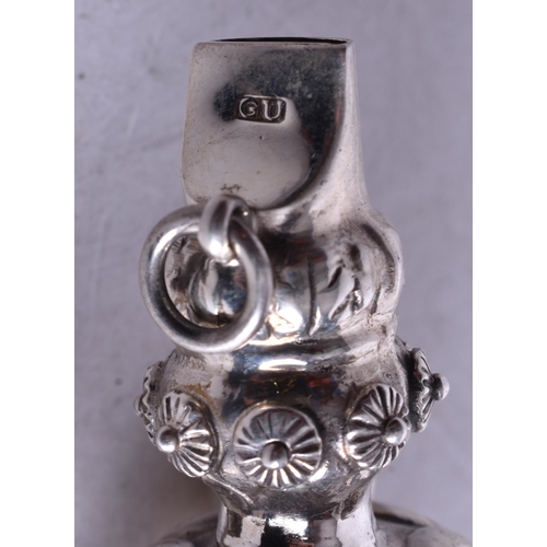 1778 - A White Metal Babies Rattle.  14cm x 4.6cm, weight 63.2g