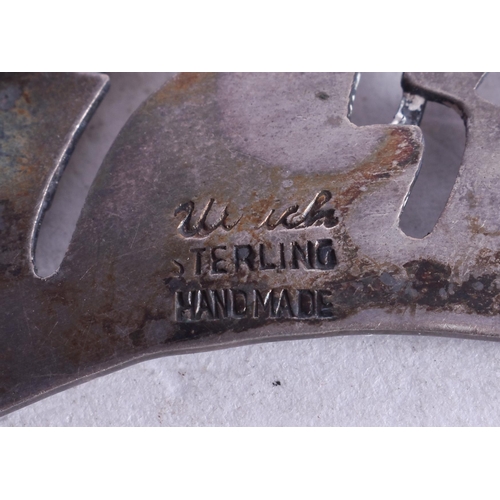 1795 - A Vintage Sterling Silver Mid Century Moders Brooch featuring a cut out design reminiscent of Lascau... 