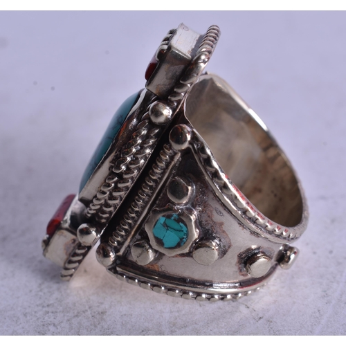 1835 - A Hardstone Ring.  Size Z, weight 18g