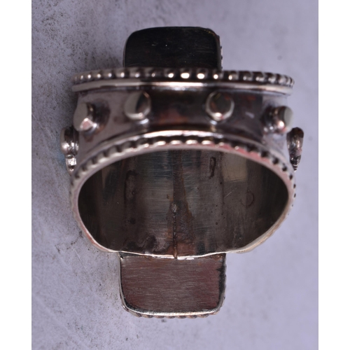 1835 - A Hardstone Ring.  Size Z, weight 18g